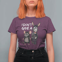 Funny I Dont Give a Rats Ass T Shirt For Women Donkey And Mouse Meme - Wonder Print Shop