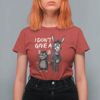 Funny I Dont Give a Rats Ass T Shirt For Women Donkey And Mouse Meme - Wonder Print Shop
