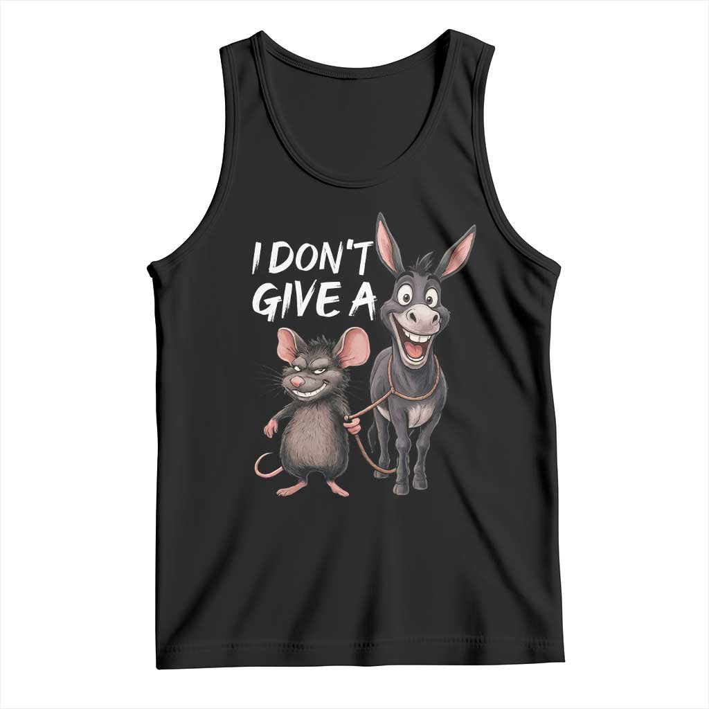 Funny I Dont Give a Rats Ass Tank Top Donkey And Mouse Meme - Wonder Print Shop