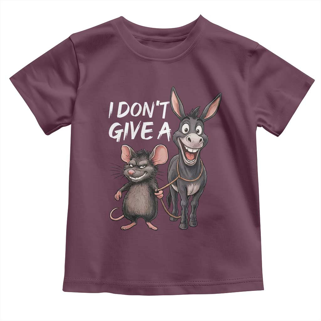 Funny I Dont Give a Rats Ass Toddler T Shirt Donkey And Mouse Meme - Wonder Print Shop
