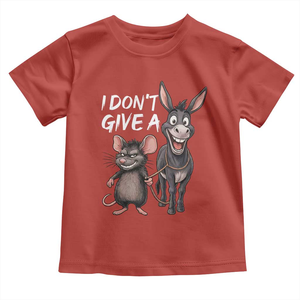 Funny I Dont Give a Rats Ass Toddler T Shirt Donkey And Mouse Meme - Wonder Print Shop