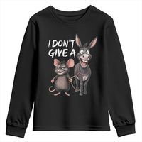 Funny I Dont Give a Rats Ass Youth Sweatshirt Donkey And Mouse Meme - Wonder Print Shop