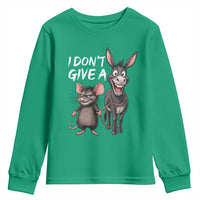 Funny I Dont Give a Rats Ass Youth Sweatshirt Donkey And Mouse Meme - Wonder Print Shop