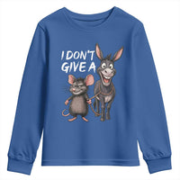 Funny I Dont Give a Rats Ass Youth Sweatshirt Donkey And Mouse Meme - Wonder Print Shop