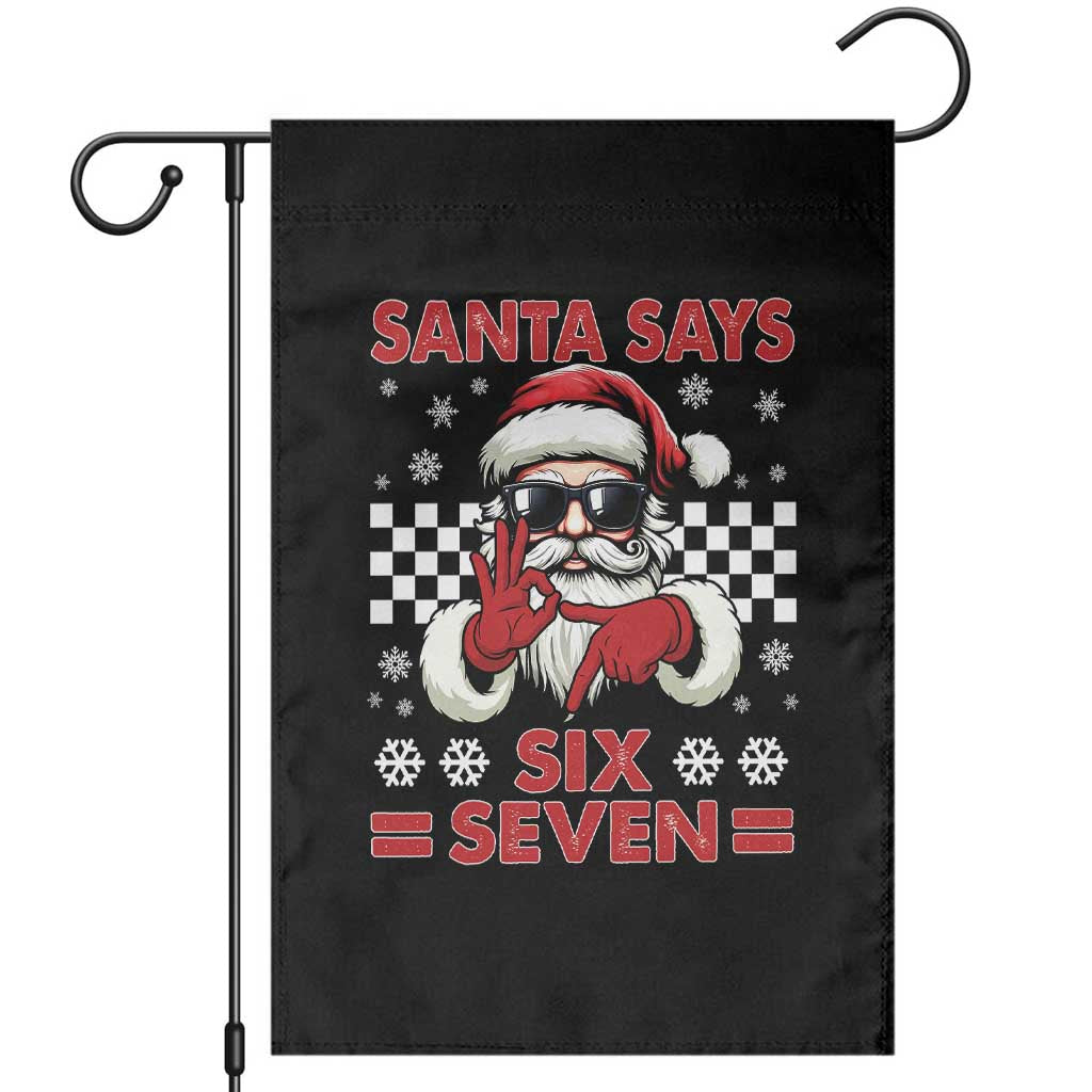 67 Christmas Garden Flag Funny Santa Says Six Seven Meme Gen Alpha Slang - Wonder Print Shop