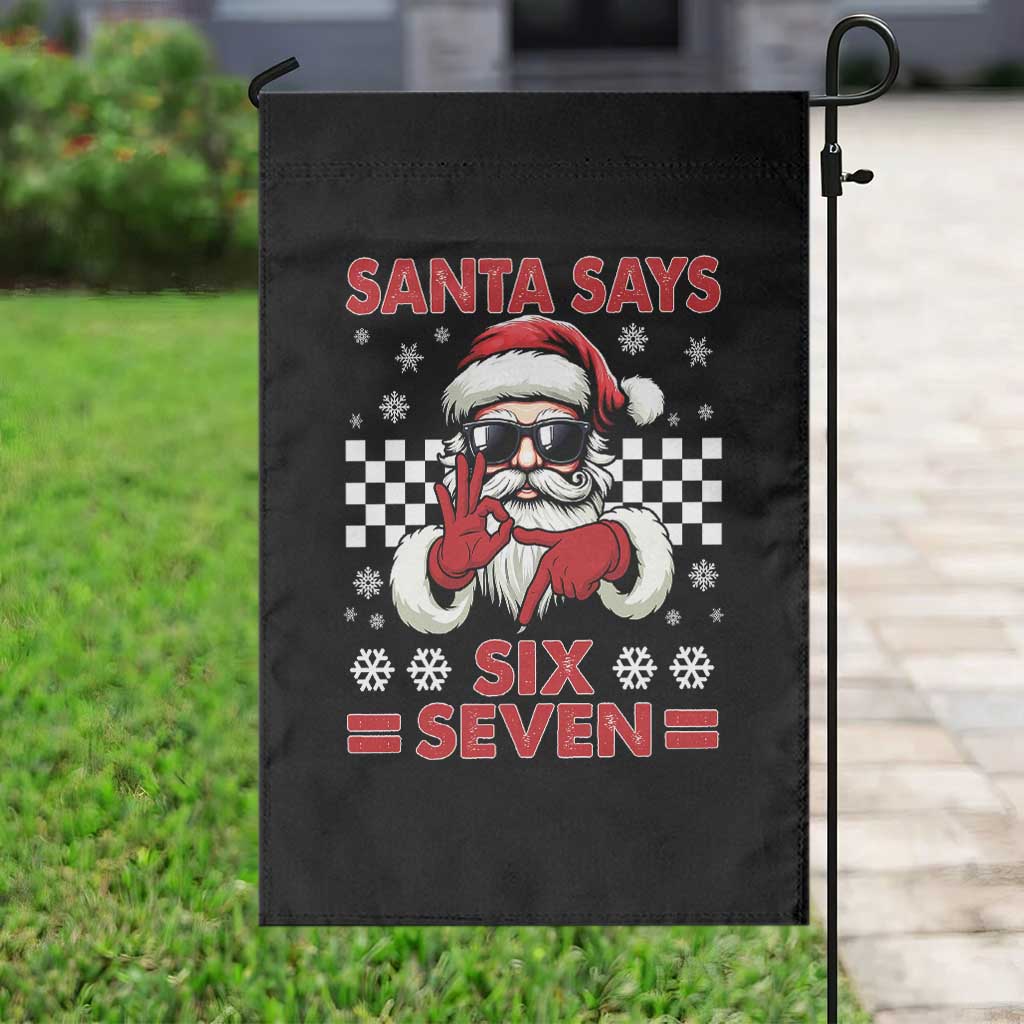 67 Christmas Garden Flag Funny Santa Says Six Seven Meme Gen Alpha Slang - Wonder Print Shop