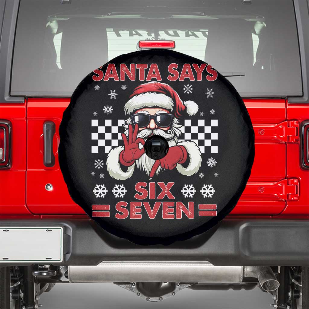 67 Christmas Spare Tire Cover Funny Santa Says Six Seven Meme Gen Alpha Slang - Wonder Print Shop