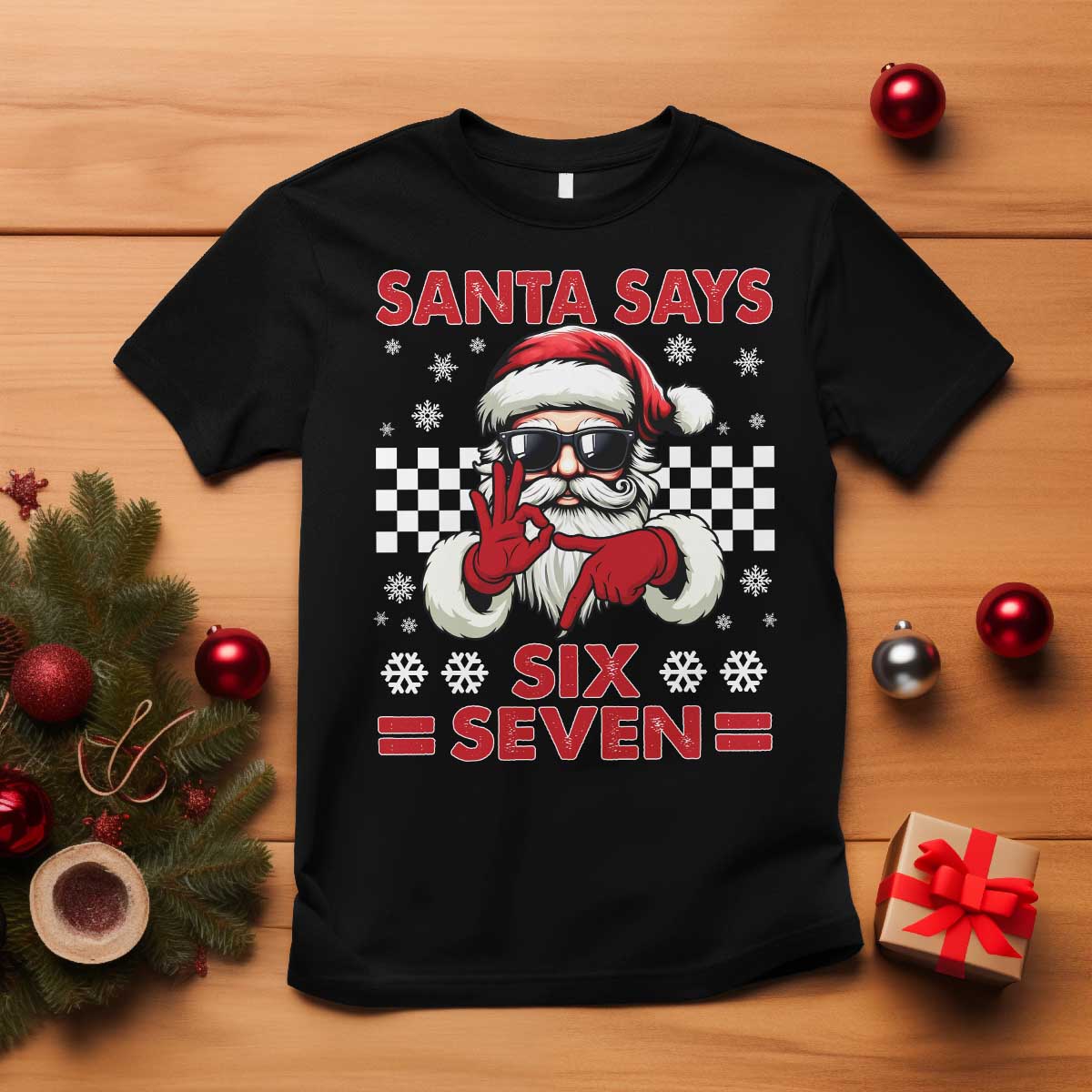 67 Christmas T Shirt Funny Santa Says Six Seven Meme Gen Alpha Slang - Wonder Print Shop