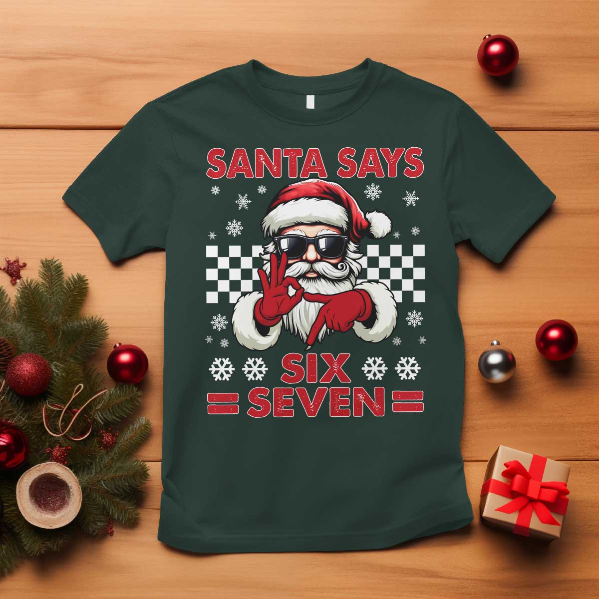 67 Christmas T Shirt Funny Santa Says Six Seven Meme Gen Alpha Slang - Wonder Print Shop