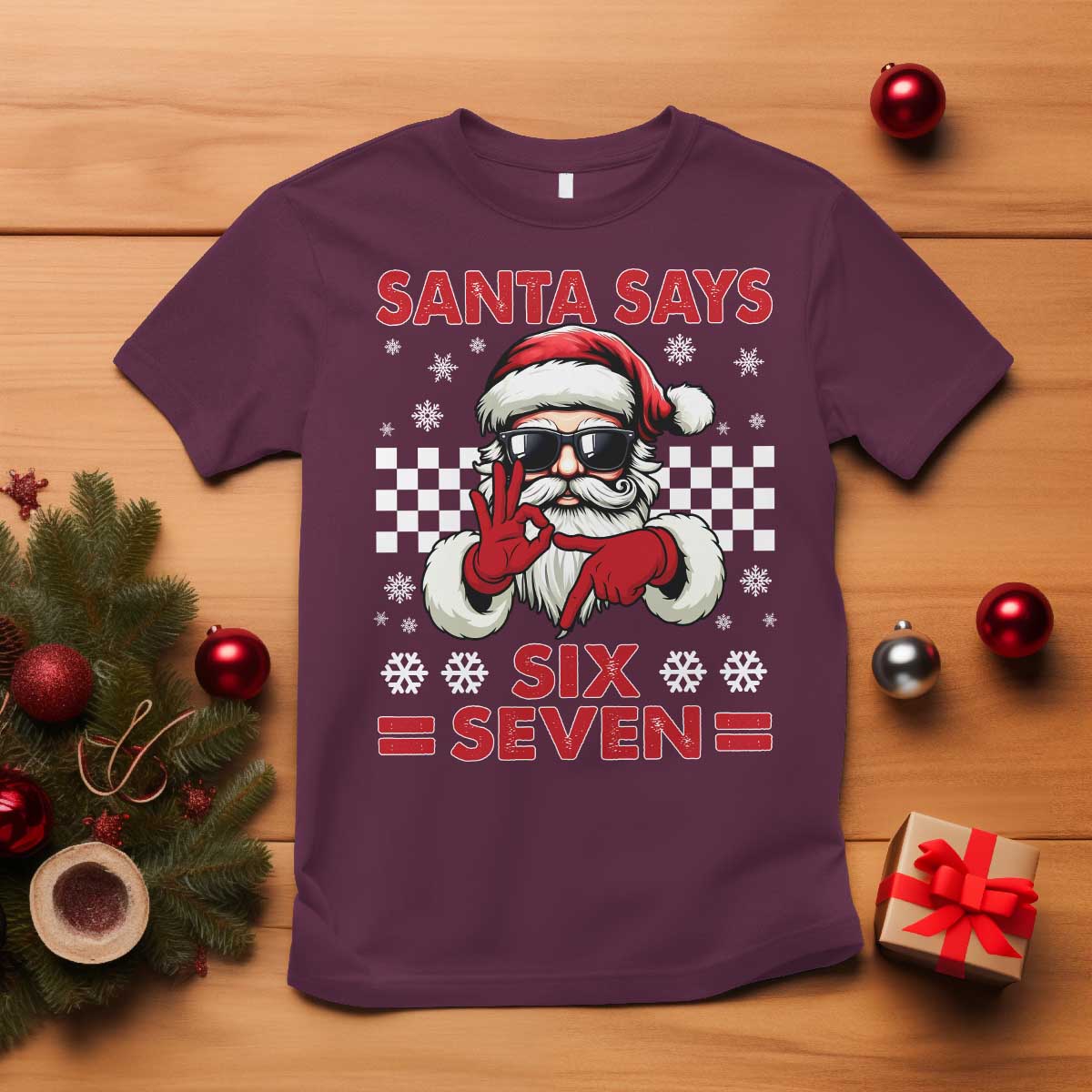 67 Christmas T Shirt Funny Santa Says Six Seven Meme Gen Alpha Slang - Wonder Print Shop