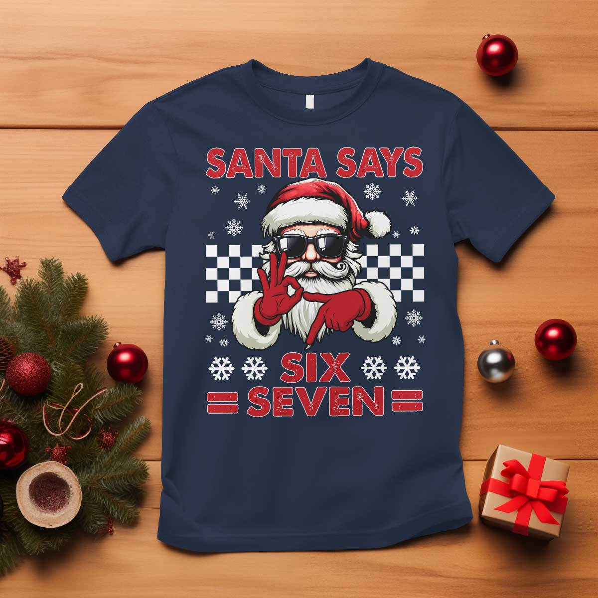 67 Christmas T Shirt Funny Santa Says Six Seven Meme Gen Alpha Slang - Wonder Print Shop