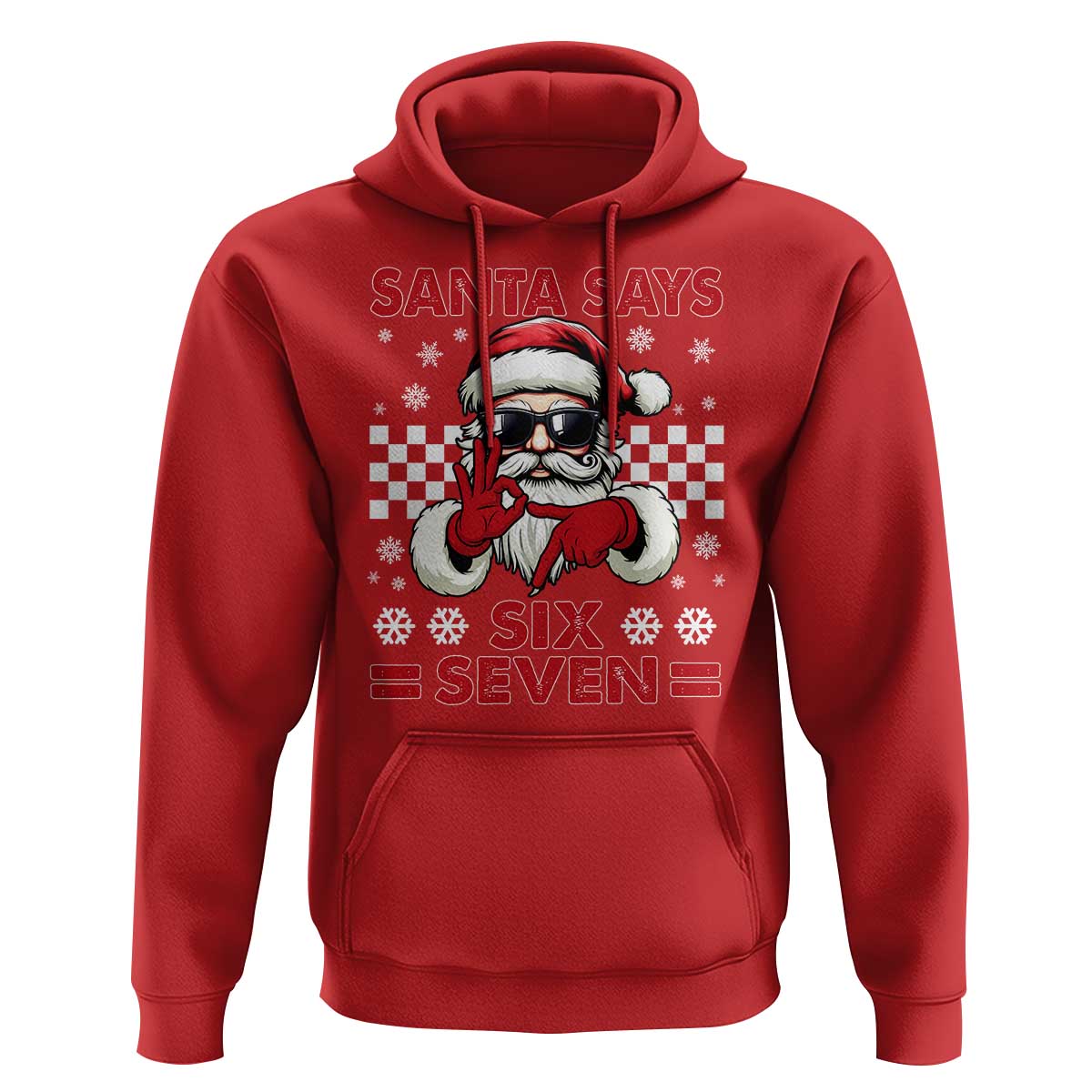 67 Christmas Hoodie Funny Santa Says Six Seven Meme Gen Alpha Slang - Wonder Print Shop