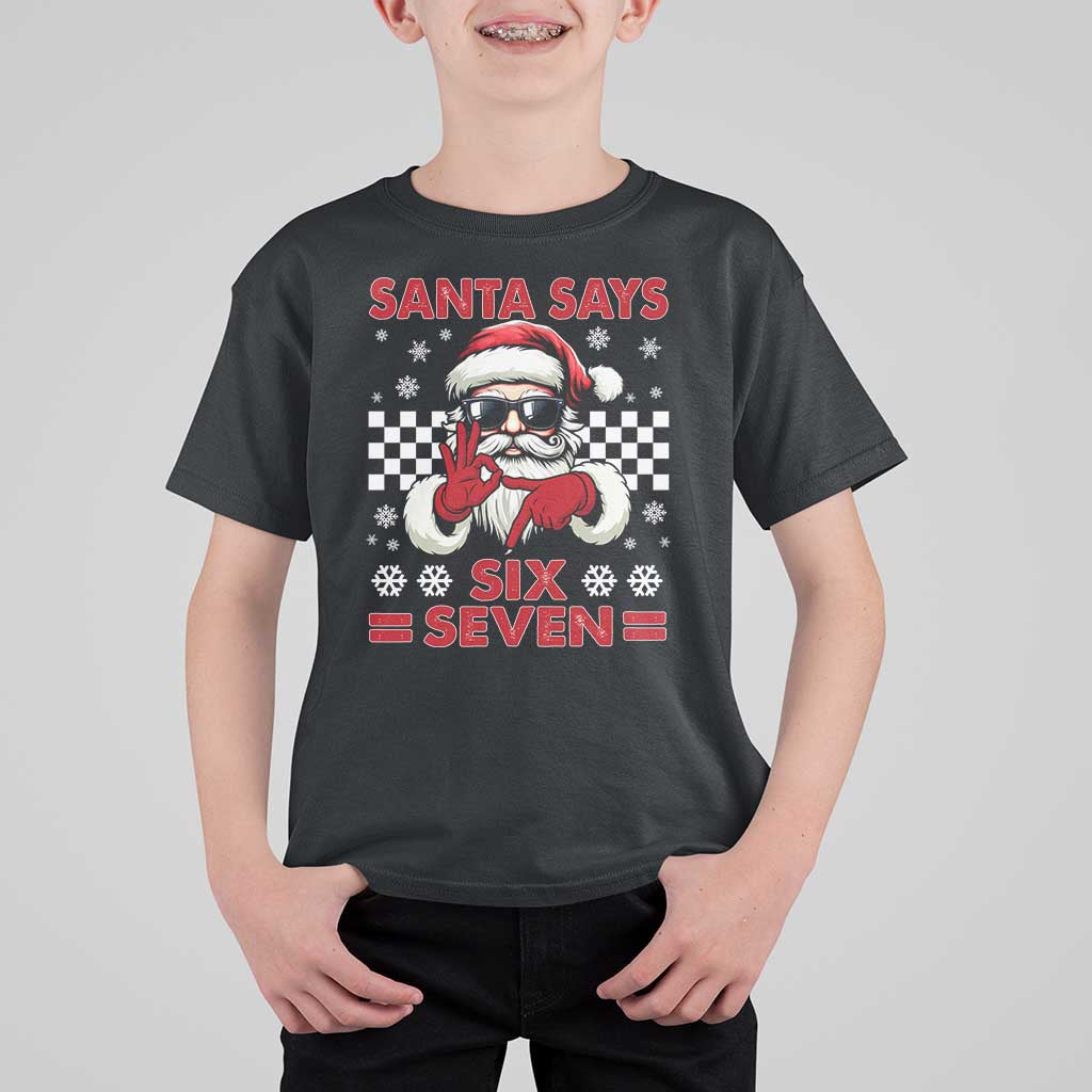67 Christmas T Shirt For Kid Funny Santa Says Six Seven Meme Gen Alpha Slang - Wonder Print Shop
