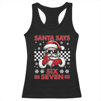 67 Christmas Racerback Tank Top Funny Santa Says Six Seven Meme Gen Alpha Slang - Wonder Print Shop