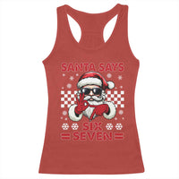 67 Christmas Racerback Tank Top Funny Santa Says Six Seven Meme Gen Alpha Slang - Wonder Print Shop