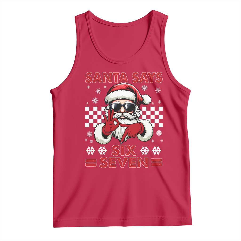 67 Christmas Tank Top Funny Santa Says Six Seven Meme Gen Alpha Slang - Wonder Print Shop