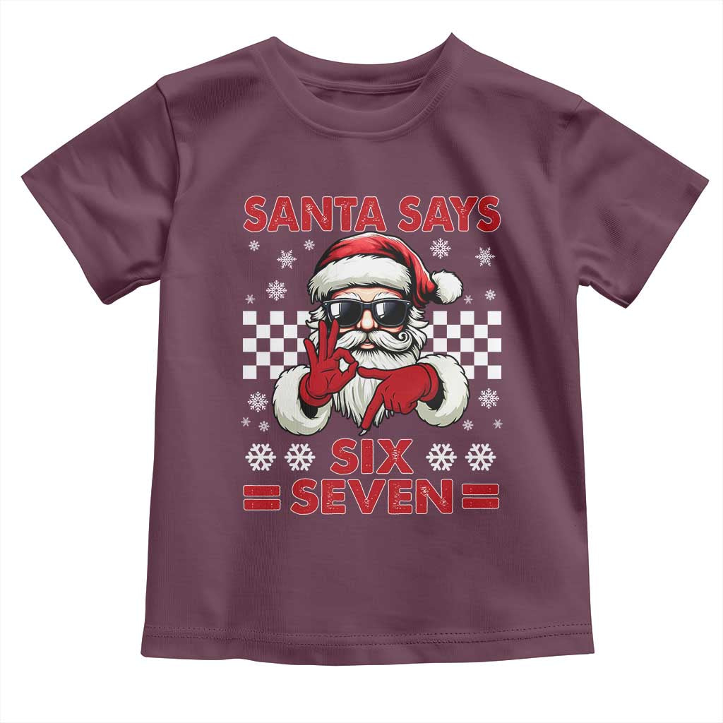 67 Christmas Toddler T Shirt Funny Santa Says Six Seven Meme Gen Alpha Slang - Wonder Print Shop