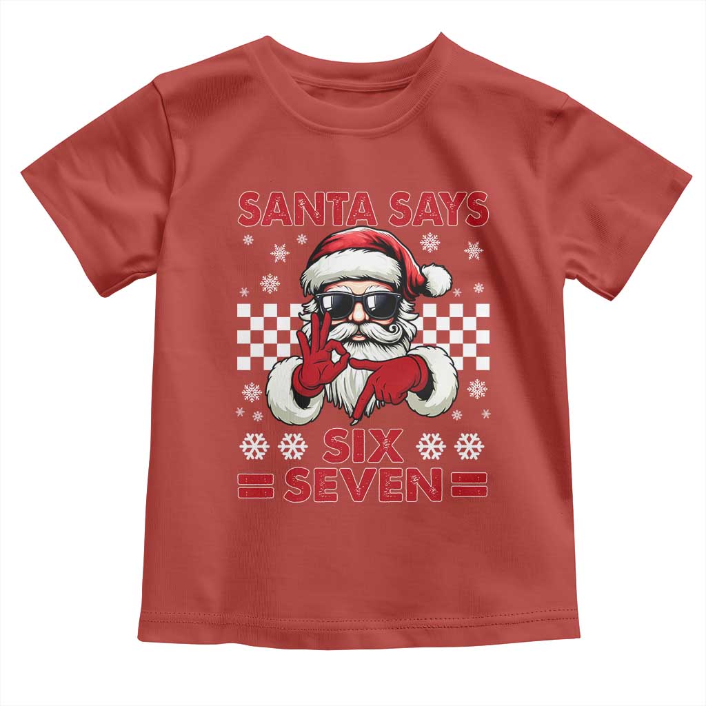 67 Christmas Toddler T Shirt Funny Santa Says Six Seven Meme Gen Alpha Slang - Wonder Print Shop