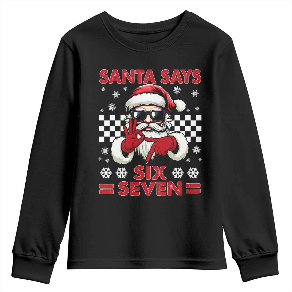 67 Christmas Youth Sweatshirt Funny Santa Says Six Seven Meme Gen Alpha Slang - Wonder Print Shop