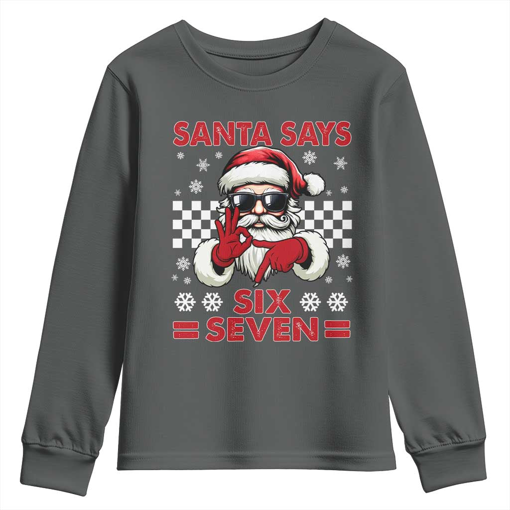 67 Christmas Youth Sweatshirt Funny Santa Says Six Seven Meme Gen Alpha Slang - Wonder Print Shop
