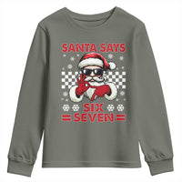 67 Christmas Youth Sweatshirt Funny Santa Says Six Seven Meme Gen Alpha Slang - Wonder Print Shop