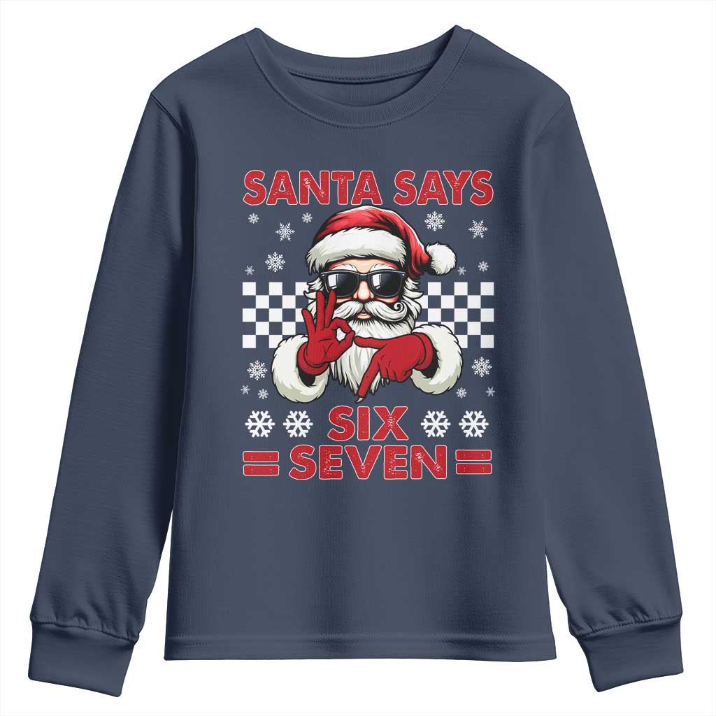 67 Christmas Youth Sweatshirt Funny Santa Says Six Seven Meme Gen Alpha Slang - Wonder Print Shop