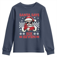 67 Christmas Youth Sweatshirt Funny Santa Says Six Seven Meme Gen Alpha Slang - Wonder Print Shop