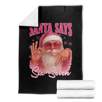Funny Pink Santa Says Six Seven Throw Blanket 67 Christmas Meme Gen Alpha - Wonder Print Shop