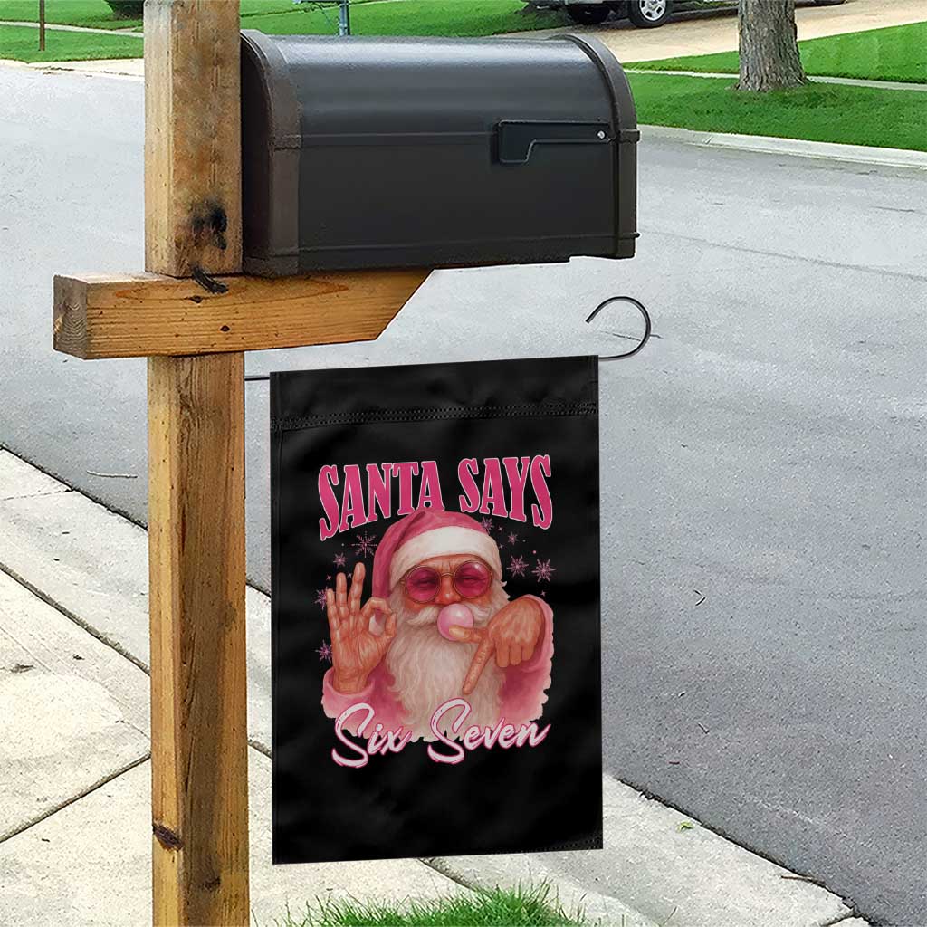 Funny Pink Santa Says Six Seven Garden Flag 67 Christmas Meme Gen Alpha - Wonder Print Shop