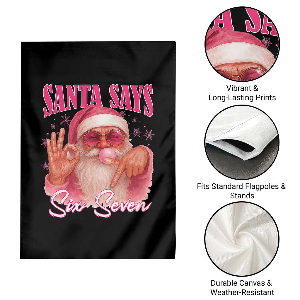 Funny Pink Santa Says Six Seven Garden Flag 67 Christmas Meme Gen Alpha - Wonder Print Shop