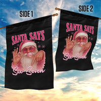 Funny Pink Santa Says Six Seven Garden Flag 67 Christmas Meme Gen Alpha - Wonder Print Shop