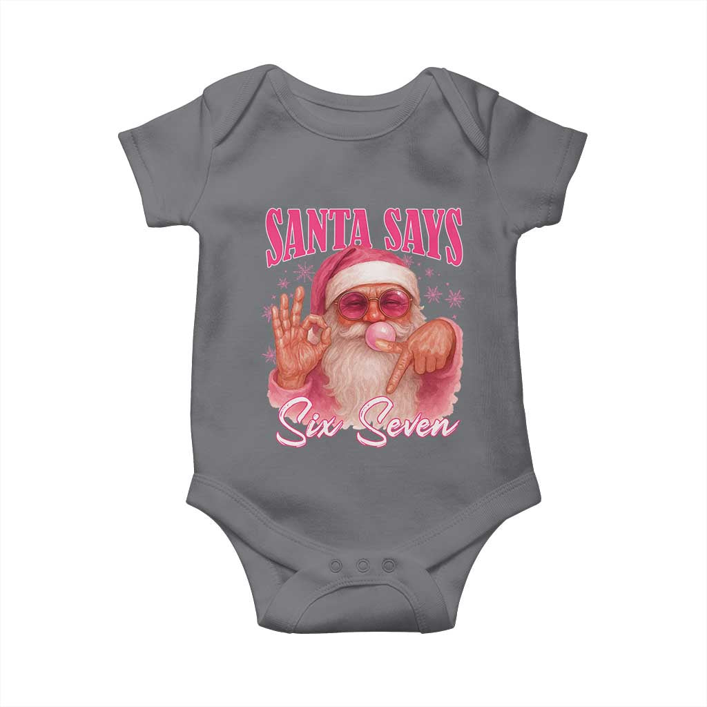 Funny Pink Santa Says Six Seven Baby Onesie 67 Christmas Meme Gen Alpha - Wonder Print Shop