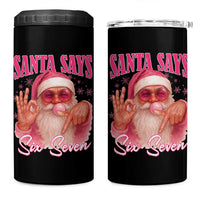 Funny Pink Santa Says Six Seven 4 in 1 Can Cooler Tumbler 67 Christmas Meme Gen Alpha - Wonder Print Shop