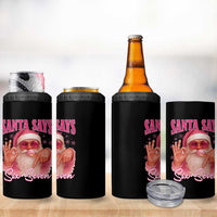 Funny Pink Santa Says Six Seven 4 in 1 Can Cooler Tumbler 67 Christmas Meme Gen Alpha - Wonder Print Shop