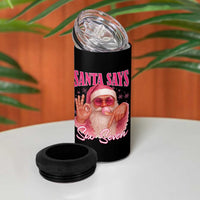 Funny Pink Santa Says Six Seven 4 in 1 Can Cooler Tumbler 67 Christmas Meme Gen Alpha - Wonder Print Shop