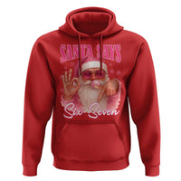 Funny Pink Santa Says Six Seven Hoodie 67 Christmas Meme Gen Alpha - Wonder Print Shop
