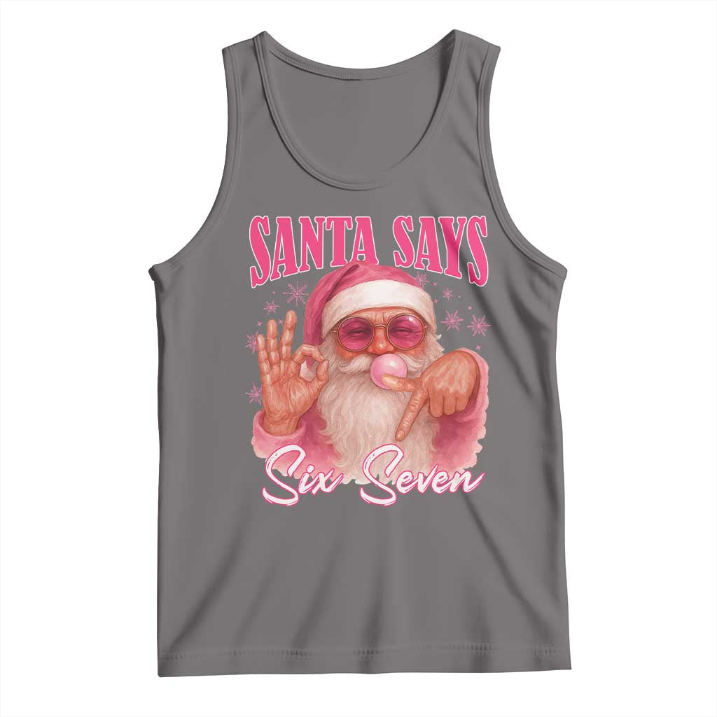 Funny Pink Santa Says Six Seven Tank Top 67 Christmas Meme Gen Alpha - Wonder Print Shop