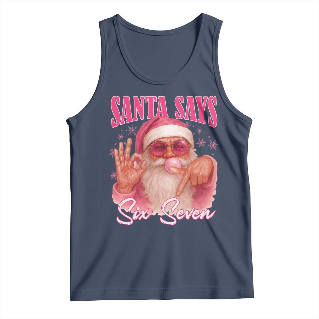 Funny Pink Santa Says Six Seven Tank Top 67 Christmas Meme Gen Alpha - Wonder Print Shop