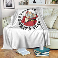 Ho Ho Holy Shit What A Year Throw Blanket Funny Christmas Santa - Wonder Print Shop