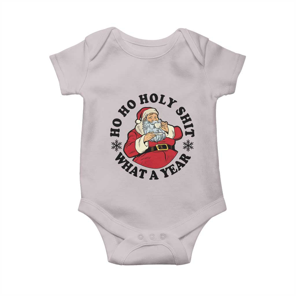 Ho Ho Holy Shit What A Year Baby Onesie Funny Christmas Santa - Wonder Print Shop