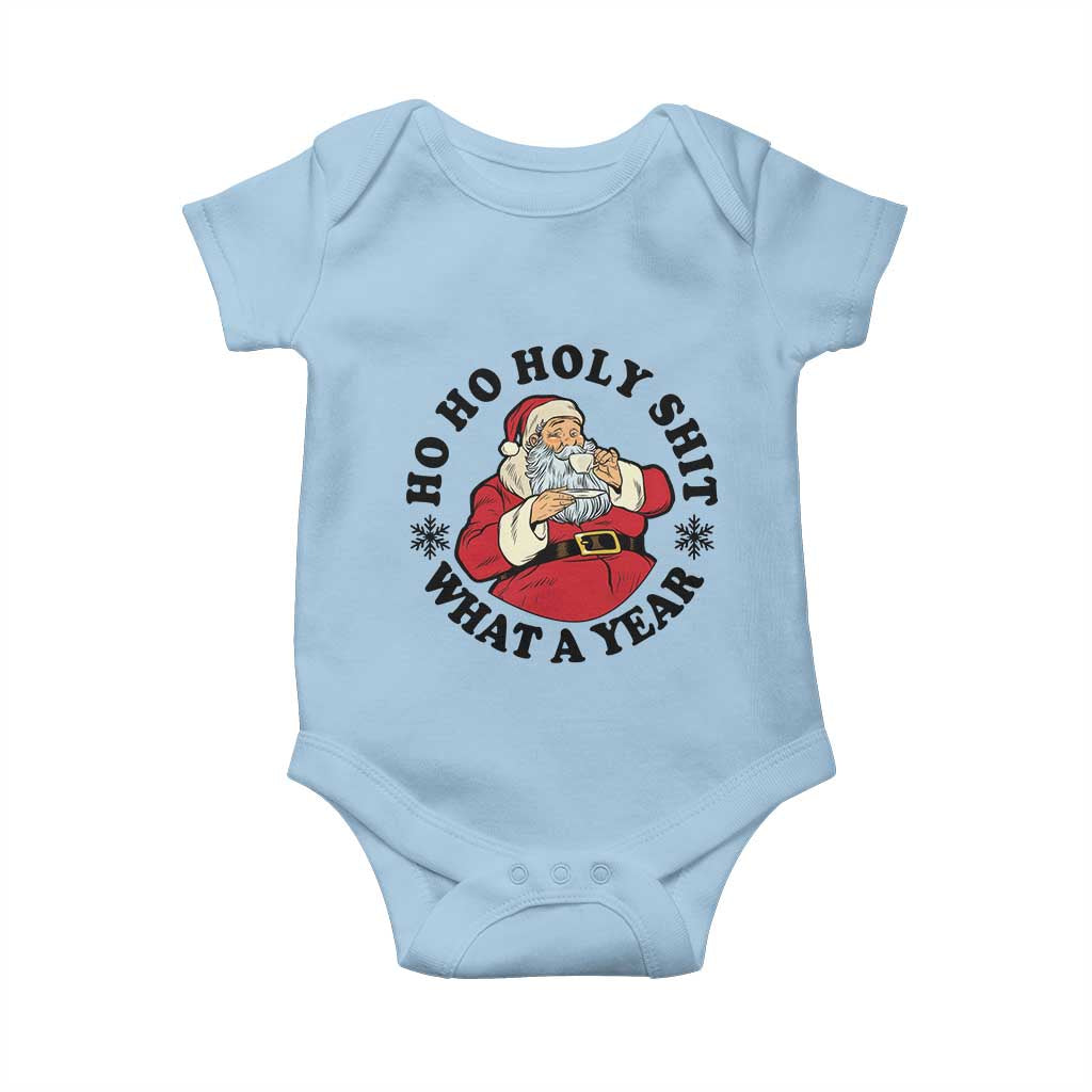 Ho Ho Holy Shit What A Year Baby Onesie Funny Christmas Santa - Wonder Print Shop