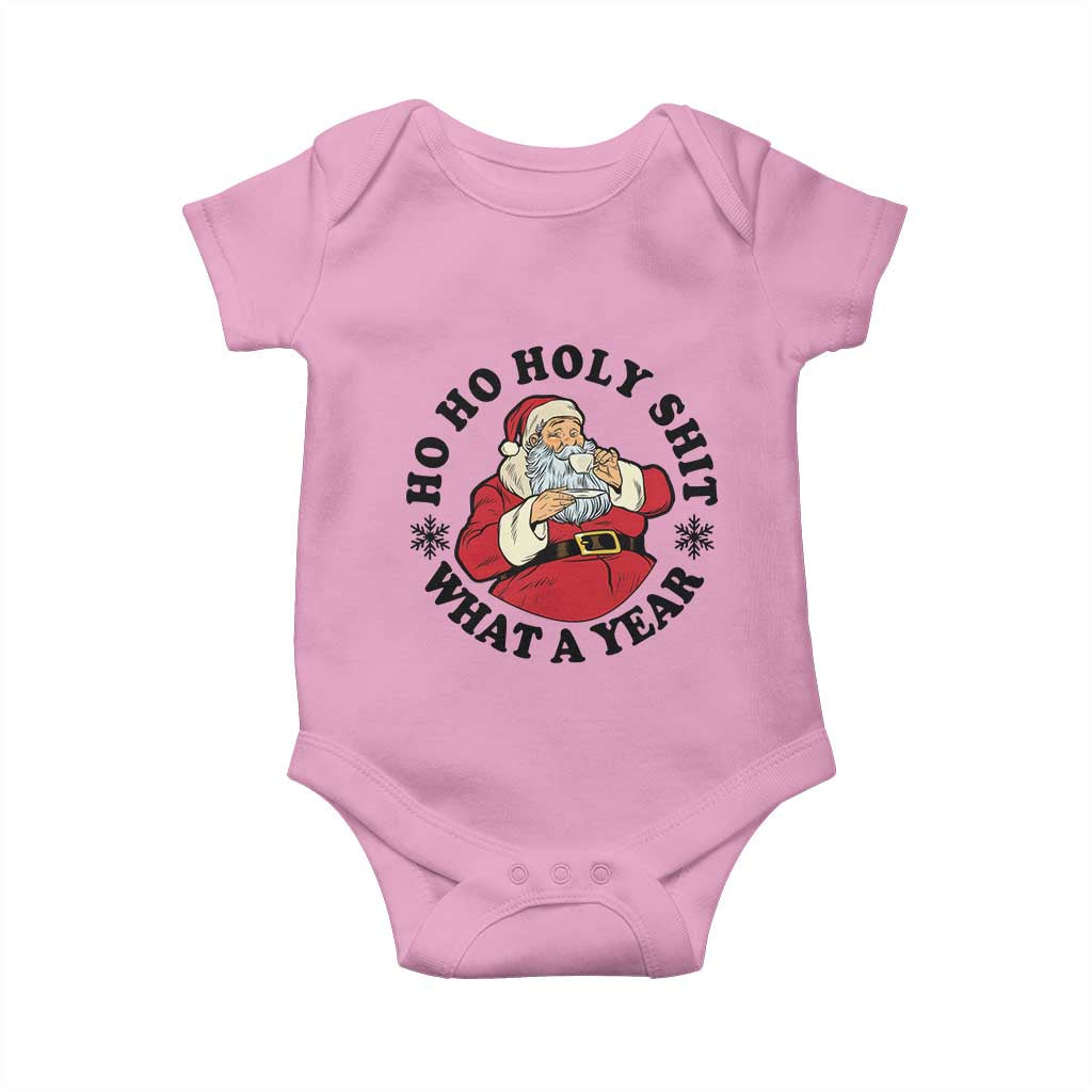 Ho Ho Holy Shit What A Year Baby Onesie Funny Christmas Santa - Wonder Print Shop