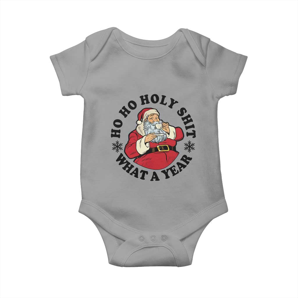 Ho Ho Holy Shit What A Year Baby Onesie Funny Christmas Santa - Wonder Print Shop