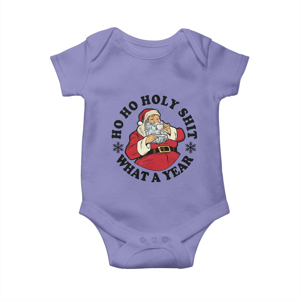 Ho Ho Holy Shit What A Year Baby Onesie Funny Christmas Santa - Wonder Print Shop