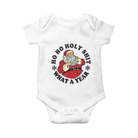 Ho Ho Holy Shit What A Year Baby Onesie Funny Christmas Santa - Wonder Print Shop