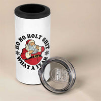 Ho Ho Holy Shit What A Year 4 in 1 Can Cooler Tumbler Funny Christmas Santa - Wonder Print Shop