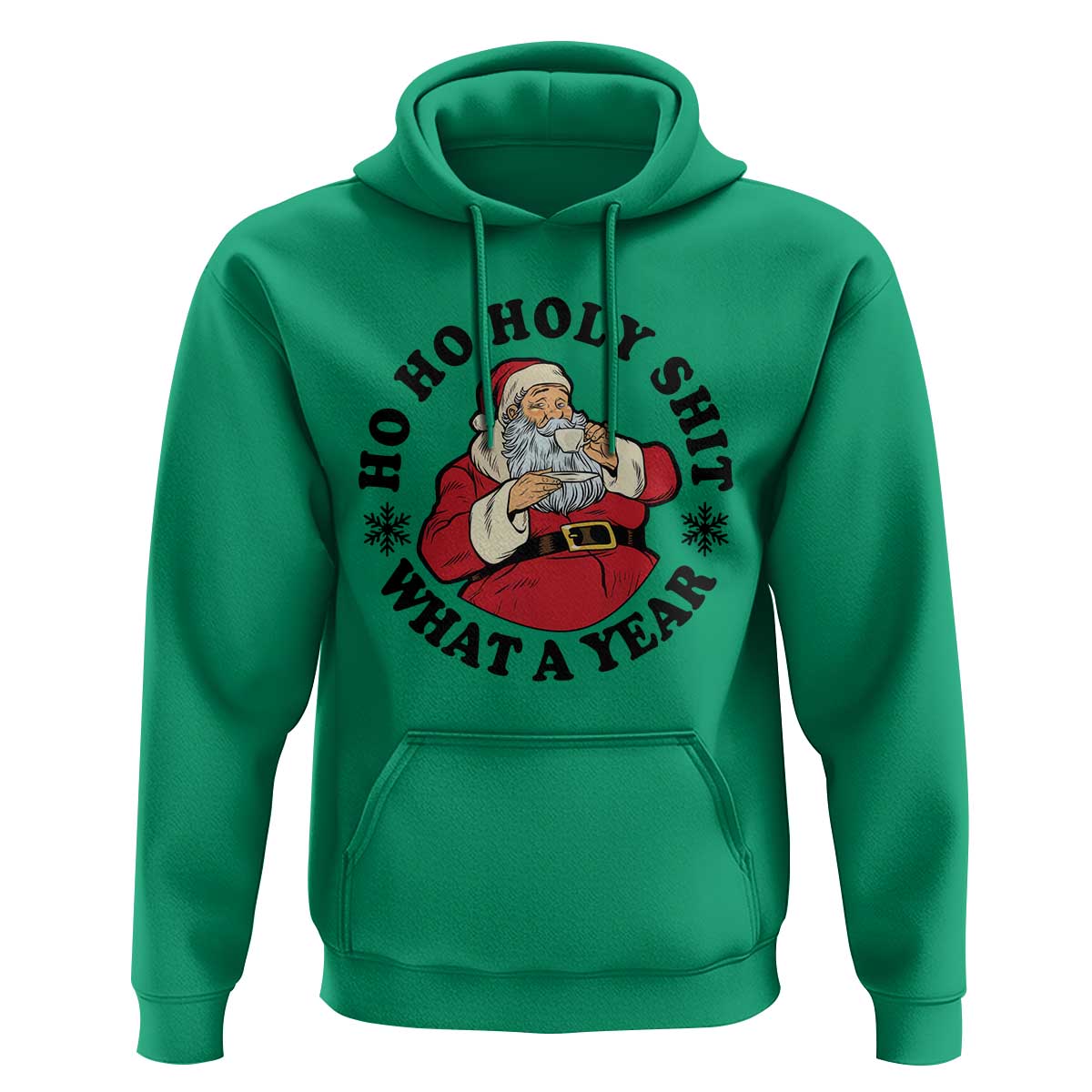 Ho Ho Holy Shit What A Year Hoodie Funny Christmas Santa - Wonder Print Shop