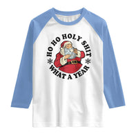 Ho Ho Holy Shit What A Year Raglan Shirt Funny Christmas Santa - Wonder Print Shop