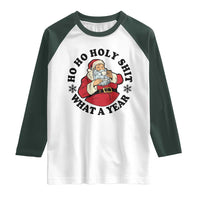 Ho Ho Holy Shit What A Year Raglan Shirt Funny Christmas Santa - Wonder Print Shop