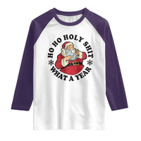 Ho Ho Holy Shit What A Year Raglan Shirt Funny Christmas Santa - Wonder Print Shop